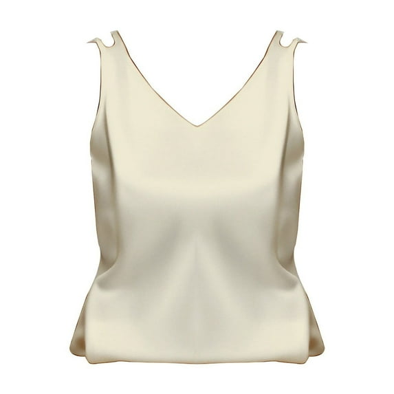 Holzkary Satin Tank Tops for Women Loose Fit Sleeveless V Neck Cami Camisole Blouses Shirt Top V Neck Large Size Suspender Vest In Summer Versatile Temperament Sleeveless Top Khaki M