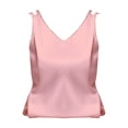 thumbnail image 1 of Holzkary Satin Tank Tops for Women Loose Fit Sleeveless V Neck Cami Camisole Blouses Shirt Top V Neck Large Size Suspender Vest In Summer Versatile Temperament Sleeveless Top Pink M, 1 of 4