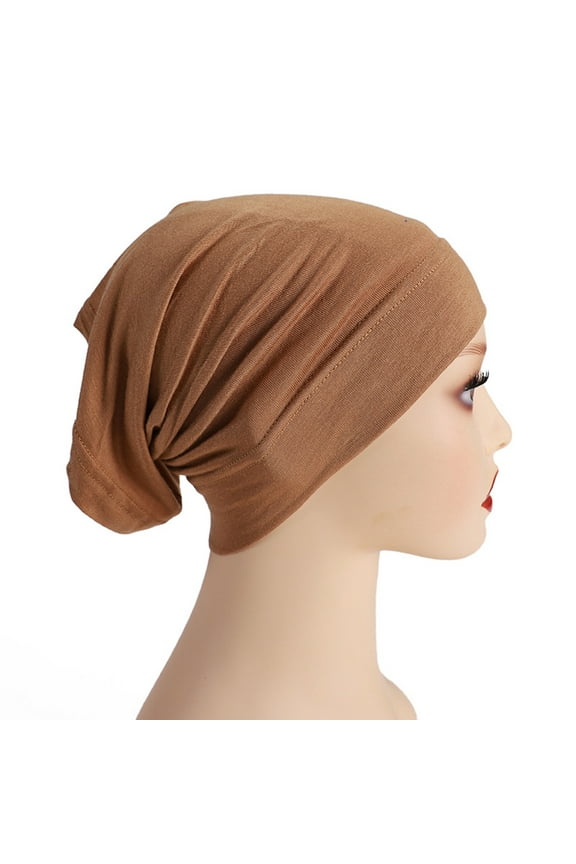 Slouchy Beanie Hats Hijab Cap for Women Islam Muslim Turban Under Scarf Undercap Soft Jersey Bonnet Tube Cap Chemo Cap Elastic Sleeping Cap Pre Tied Head Scarves Women Headwear Turban Caps H