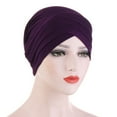 thumbnail image 1 of Holzkary Slouchy Turban Hats Cancer Headwear Cancer Sleep Cap Stretchy Hair Loss Beanie Hats Headwrap Head Coverings for Women Girl Ladies Women Autumn Winter Warm Solid Muslim Cap Hat Wrap Scarf Cap, 1 of 2