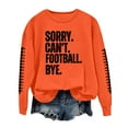 thumbnail image 1 of Holzkary Sorry Can'T Football Bye Sweatshirt Womens Footballs Game Day Sweatshirts Lover Soccer Mom Long Sleeve Shirt Crew Neck Sport Pullover Top Be The Light Casual Long Sleeved Sweatshirt Orange M, 1 of 3