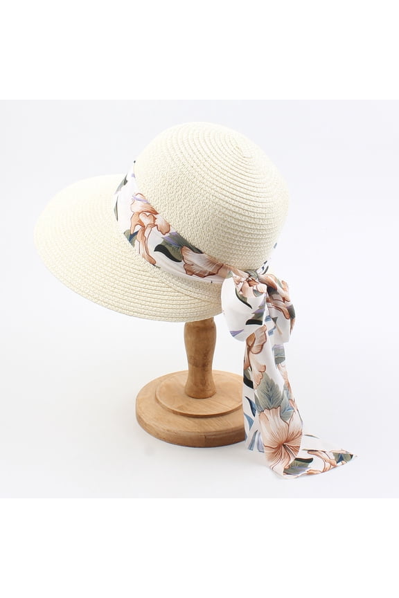 Sun Hats for Women with Ribbons Upf 50+ Women's Lightweight Foldable/Packable Beach Sun Hat,Beach Sun Hat Summer Garden Straw Hat Cap Womens Beach Hat Foldable Floppy Roll Up Summer Hats Cap