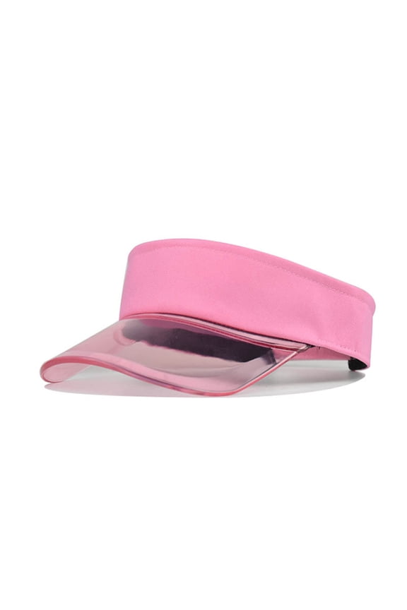 Sun Visor Hats for Womens Uv Upf 50+ Wide Brim Beach Hat Foldable Visor for Womens Fashion Women Solid Color Sun Protection Topless Transparent Baseball Visor Cap Pink One Size