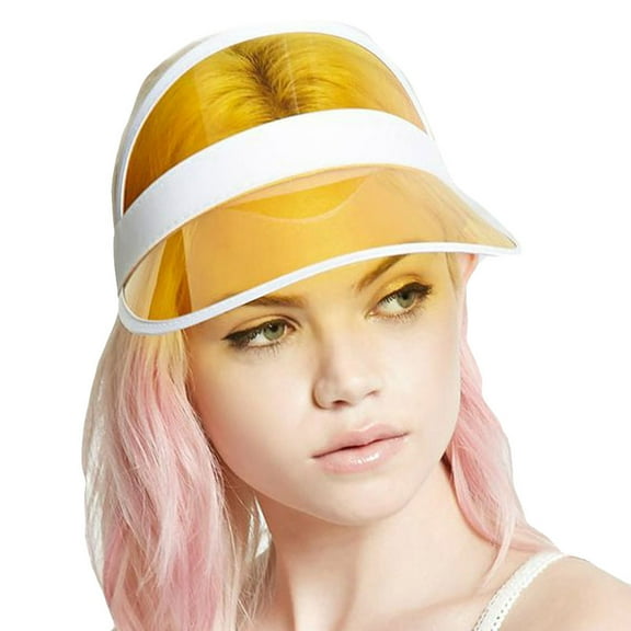 Holzkary Sun Visor Hats for Womens Uv Upf 50  Wide Brim Beach Hat Foldable Visor for Womens Uni Summer Outdoors Baseball Cap Snapback Leaf Camouflage Adjustable Hat Yellow One Size