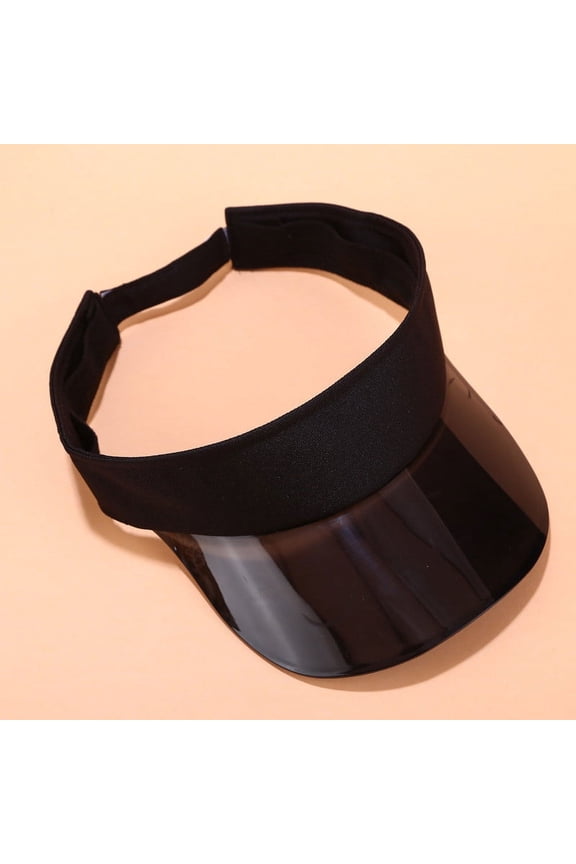 Sun Visor Hats for Womens Uv Upf 50+ Wide Brim Beach Hat Foldable Visor for Womens Women Ladies Hat Outdoor Adjustable Cap Summer Sunscreen Visor Empty Top Hat Black One Size