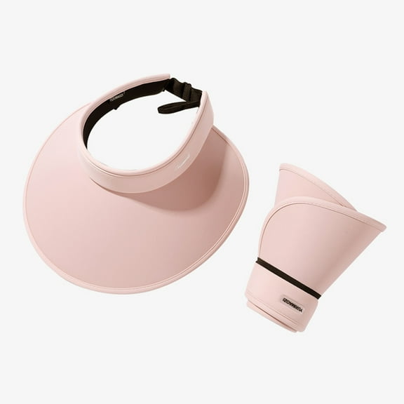 Holzkary Sun Visor Hats for Womens Uv Upf 50  Wide Brim Beach Hat Foldable Visor for Womens Womens Outdoor Sun Hat Solid Color Cool Casual Elegant Adjustable Sun Hat Pink One Size