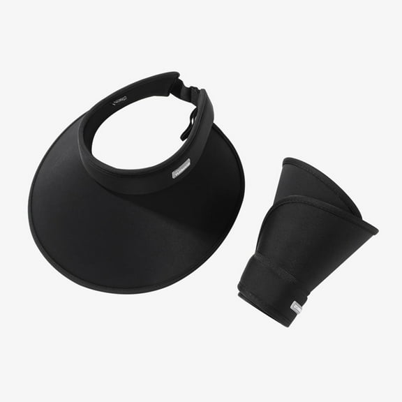 Holzkary Sun Visor Hats for Womens Uv Upf 50  Wide Brim Beach Hat Foldable Visor for Womens Womens Outdoor Sun Hat Solid Color Cool Casual Elegant Adjustable Sun Hat Black One Size