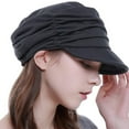 thumbnail image 1 of Holzkary Sun Visor Hats for Women Uv Protection Women Fashion Soft-Brimmed Pleated Tongue Dome Sunhat Black One Size, 1 of 8