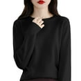 thumbnail image 1 of Holzkary Sweaters for Women 2025 Sweaters for Women Knit Crew Neck Long Sleeve Soft Pullover Sweater 4.4 4.4 Out of 5 10 Ratings : $5.99 Long Sleeve Seamless Knit Top Knit Sweater Black L, 1 of 4