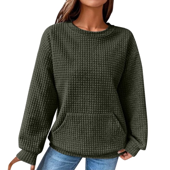 Holzkary Sweatshirts for Women Hoodies Fashionable Casual Round Neck Long Sleeve Pocket No Hat Sweatshirt Graphic Printed Pullover Top Comfy Fall Winter Outfits Clothes 2025 Fashion Light Green Xxl