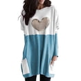 thumbnail image 1 of Holzkary Sweatshirts for Women Hoodies Lightweight Round Neck Long Sleeve Heart Pattern Sweatshirt with Pockets Graphic Printed Pullover Top Comfy Fall Winter Outfits Clothes 2025 Fashion Blue L, 1 of 4