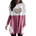 thumbnail image 1 of Holzkary Sweatshirts for Women Hoodies Lightweight Round Neck Long Sleeve Heart Pattern Sweatshirt with Pockets Graphic Printed Pullover Top Comfy Fall Winter Outfits Clothes 2025 Fashion Pink L, 1 of 4