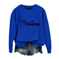 thumbnail image 1 of Holzkary Sweatshirts for Women Hoodies Mama Boys Sweatshirt Long Sleeve Mama Sweatshirt Loose Crew Neck Fall Tops Graphic Printed Pullover Top Comfy Fall Winter Outfits Clothes 2025 Fashion Blue Xl, 1 of 4