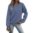 thumbnail image 1 of Holzkary Sweatshirts for Women Hoodies Oversized Sweatshirts Cute Crewneck Long Sleeve Fleece Tops Winter Outfits Graphic Printed Pullover Top Comfy Fall Winter Outfits Clothes 2025 Fashion Blue S, 1 of 8