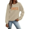 thumbnail image 1 of Holzkary Sweatshirts for Women Hoodies Pumpkin Season Sweatshirt Women Atumn Crewneck Tops Thanksgiving Pullover Graphic Printed Pullover Top Comfy Fall Winter Outfits Clothes 2025 Fashion Beige L, 1 of 9