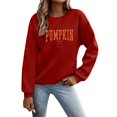 thumbnail image 1 of Holzkary Sweatshirts for Women Hoodies Pumpkin Season Sweatshirt Women Atumn Crewneck Tops Thanksgiving Pullover Graphic Printed Pullover Top Comfy Fall Winter Outfits Clothes 2025 Fashion Red M, 1 of 9