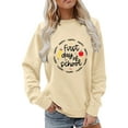 thumbnail image 1 of Holzkary Teacher Sweatshirt for Women Sweatshirt for Fall Winter Tops Long Sleeve Shirts Oversized Tshirts Round Neck Colorful Teacher Crewneck Sweatshirt Teach Long Sleeve Pullover Shirt Tops Beige L, 1 of 5