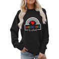 thumbnail image 1 of Holzkary Teacher Sweatshirt for Women Sweatshirt for Fall Winter Tops Long Sleeve Shirts Oversized Tshirts Round Neck Colorful Teacher Crewneck Sweatshirt Teach Long Sleeve Pullover Shirt Tops Black S, 1 of 5