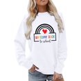 thumbnail image 1 of Holzkary Teacher Sweatshirt for Women Sweatshirt for Fall Winter Tops Oversized Tshirts Round Neck Colorful Teacher Crewneck Sweatshirt Teach Long Sleeve Pullover Shirt Tops White 3Xl, 1 of 5