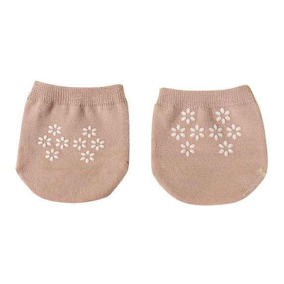 Holzkary Toe Toppers No Show Liner Half Socks for Women Half Foot Socks Summer Solid Color Glue Front Foot Slipper Socks Seamless Grip Non Slip Hidden Toe Covers Invisible Socks Coffee One Size