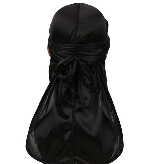 Holzkary Turbans for Women Head Wraps for Black Women Stretch 2025 Trendy Fashion Sold Silk Scarf Head Cap India Chiffon Muslim Hat Fold Chemo Cap Black One Size