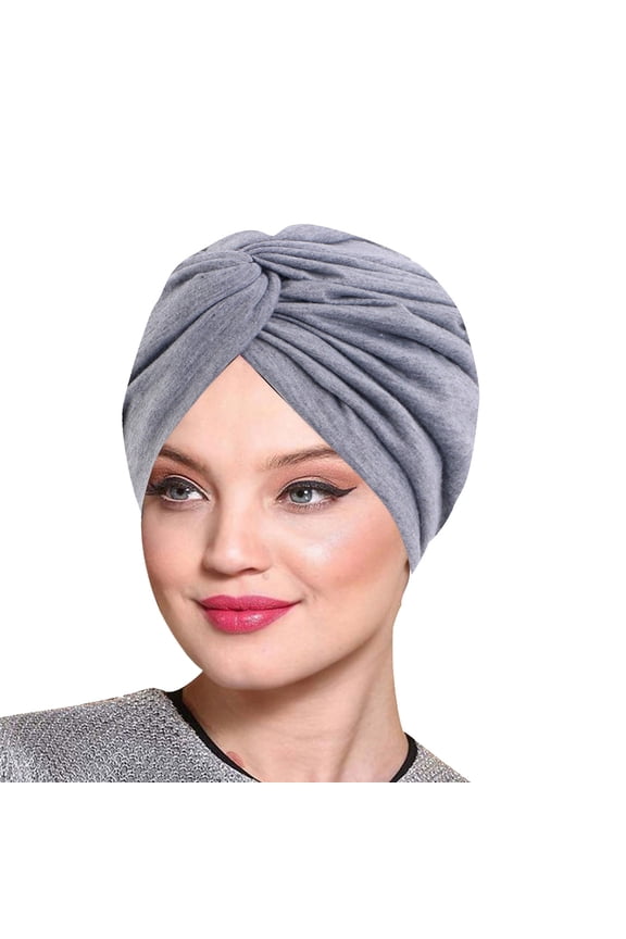 Turbans for Women Head Wraps for Black Women Stretch 2025 Trendy Solid Color Imitation Silk Double Layer Sleeping Hat Twisted Hat Headband Hat Beauty Makeup Home Hat for Women Grey One Size