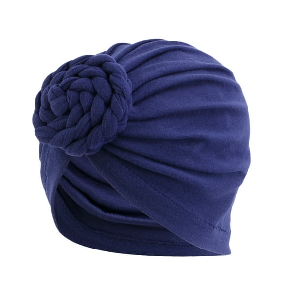 Holzkary Turbans for Women Head Wraps for Black Women Stretch 2025 Trendy Women Muslim Turban Hat Cancer Chemo Cap Hair Bonnet Head Scarf Wrap Cover Navy One Size