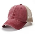 thumbnail image 1 of Holzkary Vintage Cotton Washed Baseball Caps Unstructured Low Profile Adjustable Distressed Dad Mesh Hat for Men Women Cotton Uni Embroidered Outdoor Caps Mesh Caps, 1 of 2