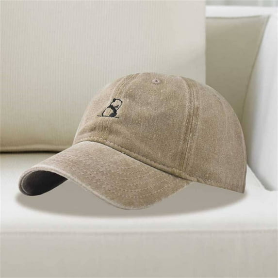 Holzkary Washed Plain Baseball Cap, Retro Adjustable Dad Hats Gift for Men/Women Embroidery Solid Color Duck Hat Trend Personality Outdoor Print Breathable Mesh Hat Khaki One Size
