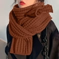 thumbnail image 1 of Holzkary Winter Warm Knit Scarves Soft Warm Scarf Neck Warmer for Women Girls Women's Solid Color Knitted Wool Scarf, 1 of 5