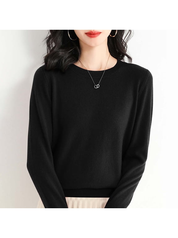 Women'S Pullover Sweaters Round Neck Long Sleeve Knitted Regular Shoulder Sweater Cozy Warm Baggy Tops Airport Travel Outfit Teacher Outfits Fall Winter Fashion Clothes Wine M