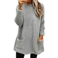 thumbnail image 1 of Holzkary Women's 2025 Winter Fuzzy Fleece Sweatshirts Casual Long Sleeves Shaggy Sherpa Athletic Pullover with Pockets Winter Warm Sweater Coat Thickening Jacket Casual Plus Size Loose Coat Grey Xxl, 1 of 6