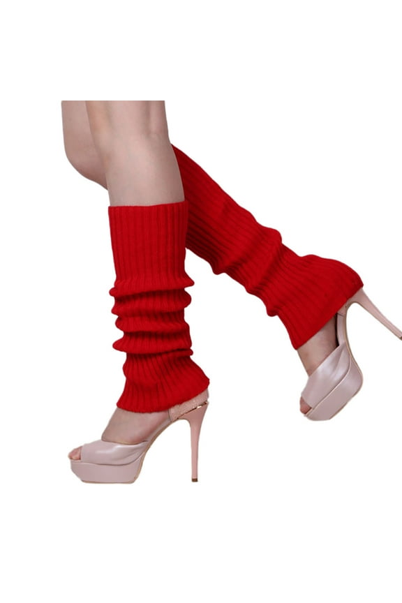 Women's 80S Ribbed Leg Warmers Knitted Crochet Long Boot Socks for Party Dance Sports Yoga Accessories 1Pair Fashion Ladies and Girls Fashion Leg Fit for Sport