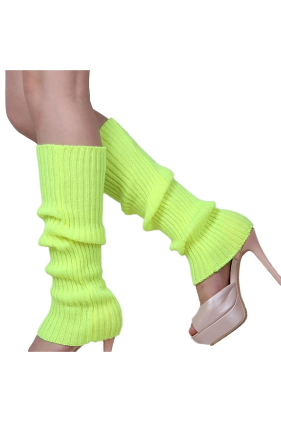 Women's 80S Ribbed Leg Warmers Knitted Crochet Long Boot Socks for Party Dance Sports Yoga Accessories 1Pair Fashion Ladies and Girls Fashion Leg Fit for Sport