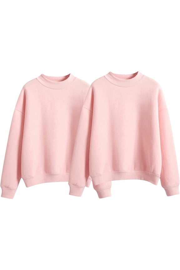 Women's Casual Long Sleeve Sweatshirt Tops Mock Turtleneck Lightweight Tunic Fall Pullover Solid Color Fleece Lined Hoodie Loose Thick Baseball Jacket with Small High Collar Light Yellow Xxl