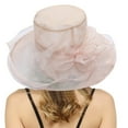 thumbnail image 1 of Holzkary Women's Church Dress Hat Cruise Hat Wide Brim Leaf Flower Bridal Wedding Guest Hat for Race Goers Tea Party Hat for Women Cocktail Flower Hat Sun Visor Cap, 1 of 3