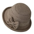 thumbnail image 1 of Holzkary Women's Cloche Bucket Hat 1920S Vintage Dress Winter Hats with Flower Accent Women's Autumn and Winter Dome Casual Fisherman Pot Hat Small Bowler Hat Khaki M, 1 of 7