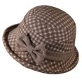 thumbnail image 1 of Holzkary Women's Cloche Bucket Hat 1920S Vintage Dress Winter Hats with Flower Accent Women's Autumn and Winter Dome Casual Fisherman Pot Hat Small Bowler Hat Khaki M, 1 of 3