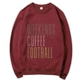 thumbnail image 1 of Holzkary Women's Football Game Day Sweatshirt Graphic Print Sunday Long Sleeve Crewneck Fall Pullover Graphic Print Oversized Crewneck Sweatshirts Long Sleeve Pullover for Gameday Hoodies Wine M, 1 of 5