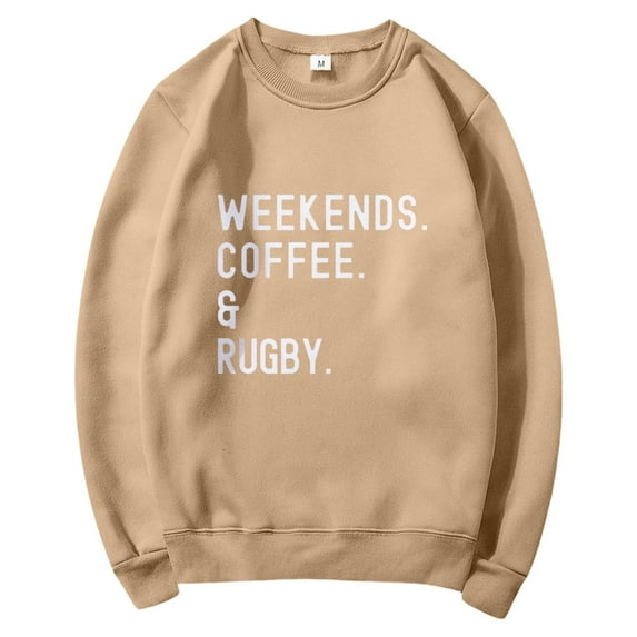 Holzkary Women's Football Game Day Sweatshirt Graphic Print Sunday Long Sleeve Crewneck Fall Pullover Graphic Print Oversized Crewneck Sweatshirts Long Sleeve Pullover for Gameday Hoodies Khaki 3Xl