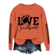 thumbnail image 1 of Holzkary Women's Football Game Day Sweatshirt Graphic Print Sunday Long Sleeve Crewneck Fall Pullover Graphic Print Oversized Crewneck Sweatshirts Long Sleeve Pullover for Gameday Hoodies Orange S, 1 of 3