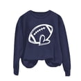 thumbnail image 1 of Holzkary Women's Football Game Day Sweatshirt Women's Rugby Printed Pullover Round Neck Casual Graphic Print Oversized Crewneck Sweatshirts Long Sleeve Pullover for Gameday Hoodies Dark Blue Xxl, 1 of 4