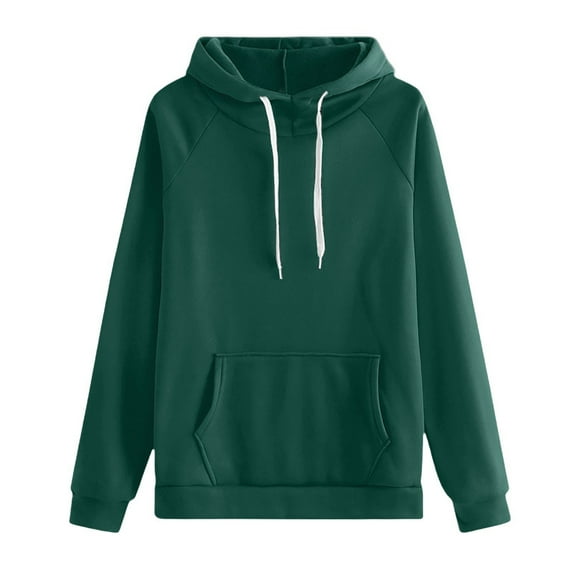 Holzkary Women's Hoodies Sweatshirts Cute Long Sleeve Tops Loose Pullover Shirts with Pocket Women's Autumn and Winter Fashion Plus Size Sweatshirt Green 3Xl
