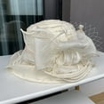 thumbnail image 1 of Holzkary Organza Church Fascinator Wedding Tea Party Derby Hats for Women Flower Wide Brim Sun Hat Women's Mesh Hat Holiday Brim Top Hat, 1 of 4