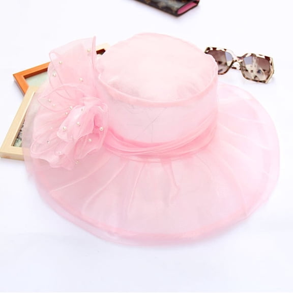 Holzkary Women's Organza Church Kentucky Hat Fascinato Wedding Cocktail Tea Party Derby Hats Sun Hat Party Daily Bridal Wedding Fascinator Tea Cap Hat Women's Caps