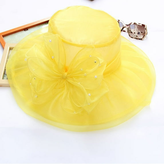 Holzkary Women's Organza Church Kentucky Hat Fascinato Wedding Cocktail Tea Party Derby Hats Sun Hat Party Daily Bridal Wedding Fascinator Tea Cap Hat Women's Caps