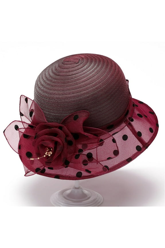 Women's Organza Kentucky Derby Hat Fascinators Bucket Bowler Hat for Tea Party Bridal Wedding Church Dress Hat Sun Cap Wedding Bucket Hat Womens Holiday Hat Sun Summer Sun Beach Visor Hat
