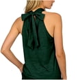thumbnail image 1 of Holzkary Women's Summer Sleeveless Halter Tee Shirts Crew Neck Workout Tank Tops Plain Cami Shirts,Pleated Front High Neck Halter Tops Tie Back Elegant Business Work Loose Fit Summer Beach Shirts, 1 of 7