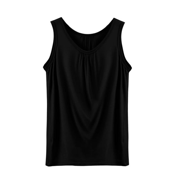 Holzkary Women's Summer Sleeveless Pleated Loose Fit Tunic Blouses Casual Tank Tops Women's Spring and Summer Camisole Loose Pleated Home Top Sleeveless Inner T Shirt Base Shirt Black 4Xl
