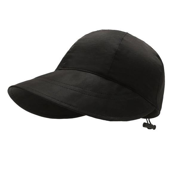 Holzkary Women's Sun Hat Breathable Fishing Hat Wide Brim Foldable Soft Baseball Cap Back Rope Adjustable Summer Upf 50+ Protection Sunshade Sun Quick Drying Fisherman Hiking Hat Black One Size